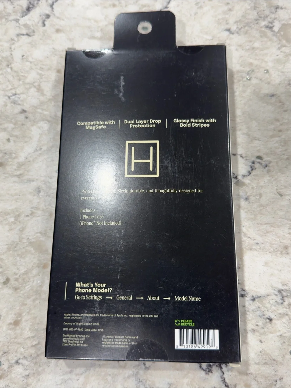 New Hello Lux Glossy Navy Stripe iPhone 16 Pro Phone Case
